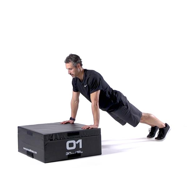 Wide Incline Push Up with Plyometric Box
